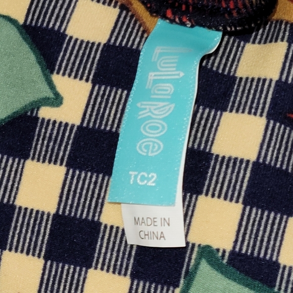 NWOT LuLaRoe Christmas Holiday Poinsettia Leggings size TC2 - Picture 3 of 6